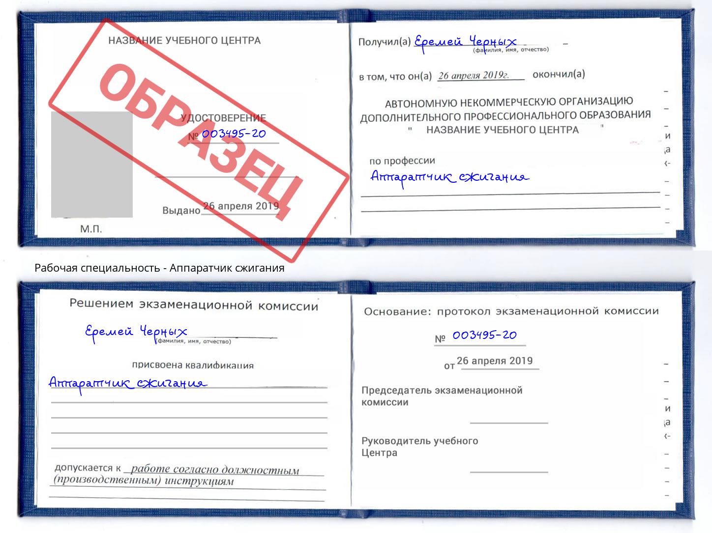 Аппаратчик сжигания Полевской