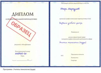 Проф. переподготовка Учитель технологии (труда)